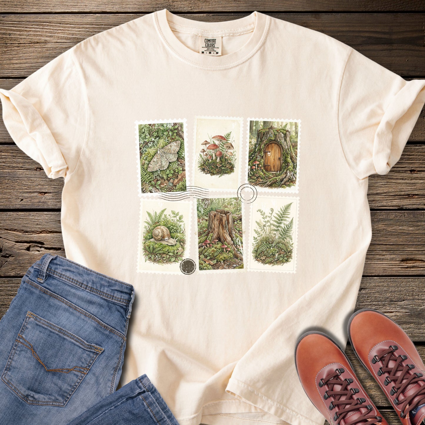 Botanical Woodland Stamps T-Shirt