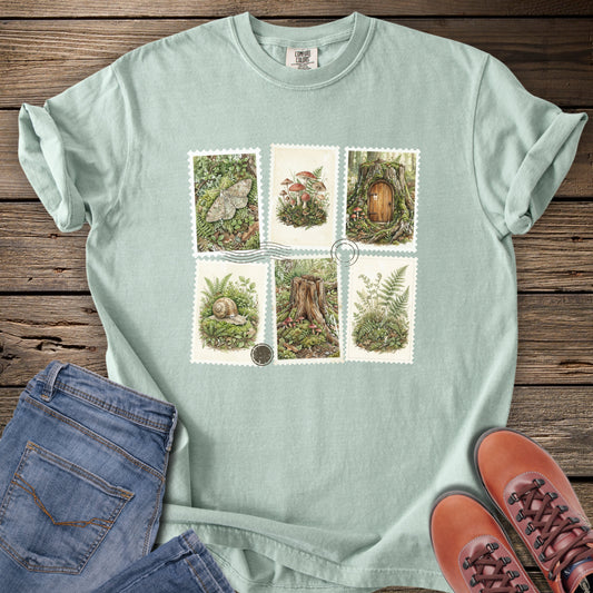 Botanical Woodland Stamps T-Shirt