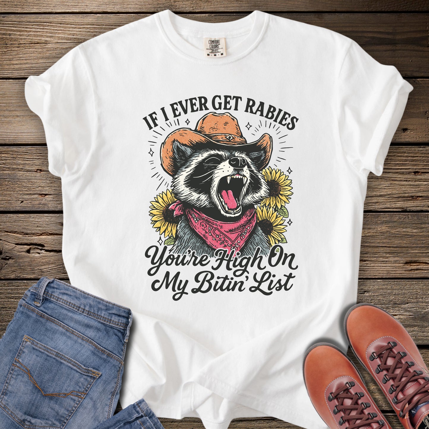 Humor Raccoon Western T-Shirt