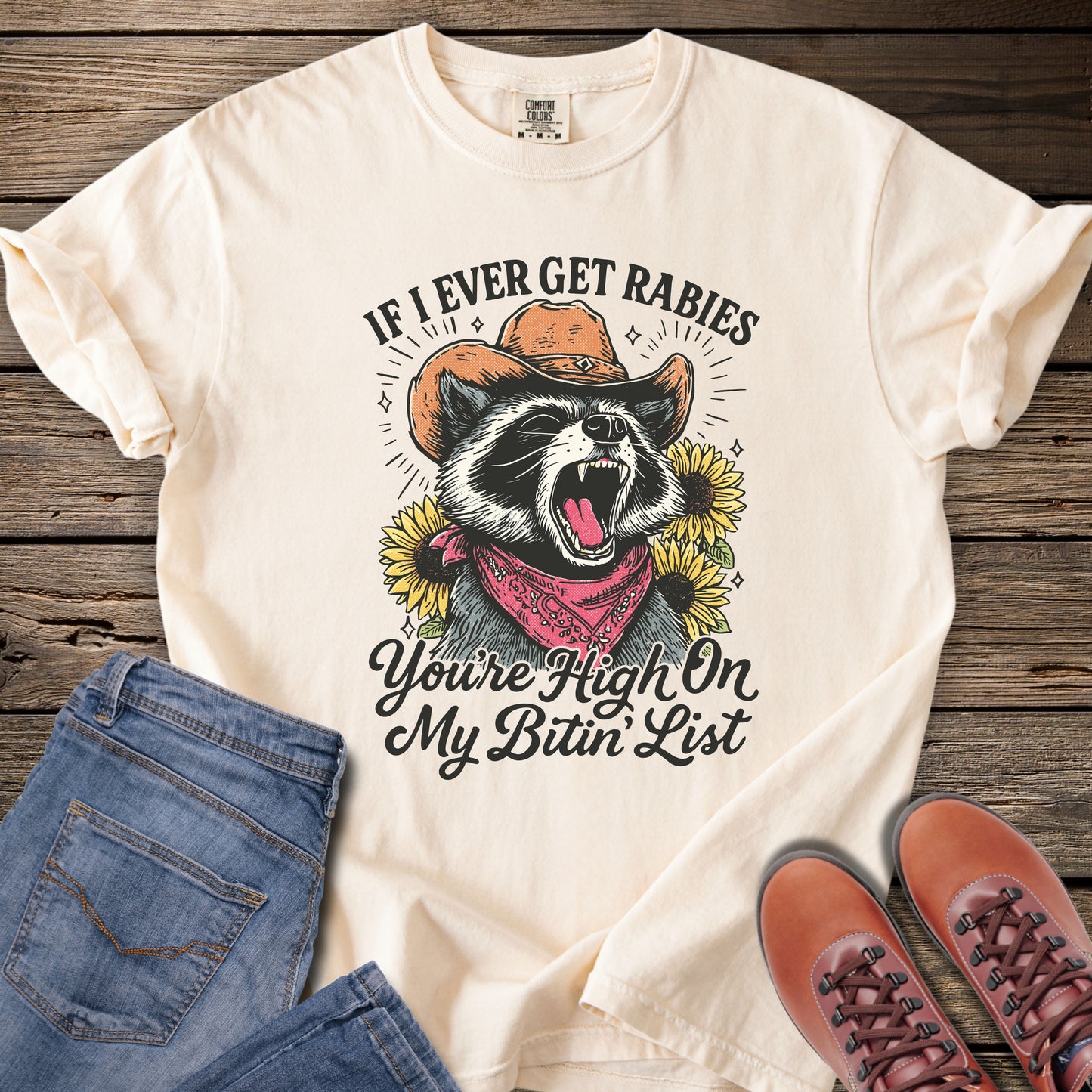 Humor Raccoon Western T-Shirt