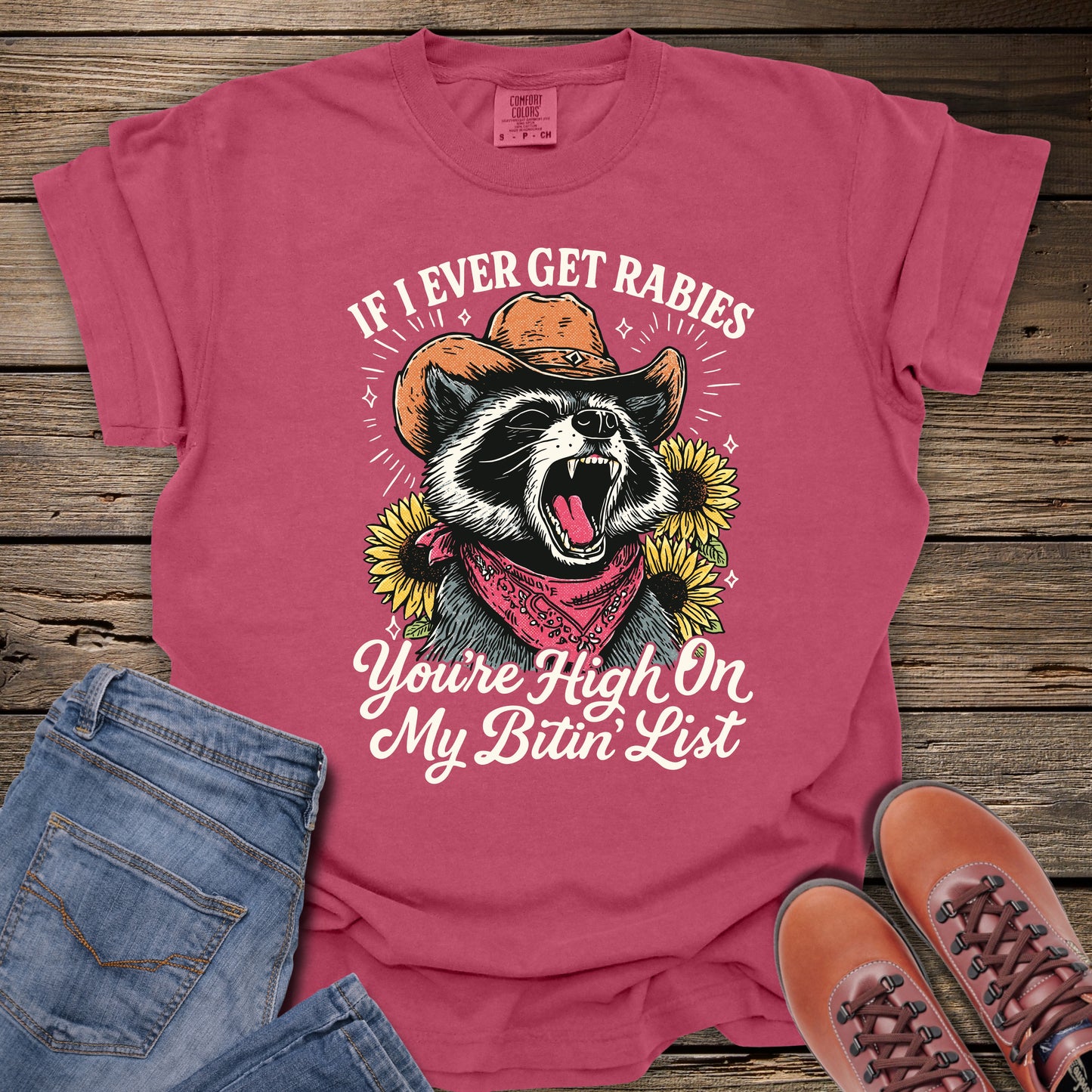 Humor Raccoon Western T-Shirt