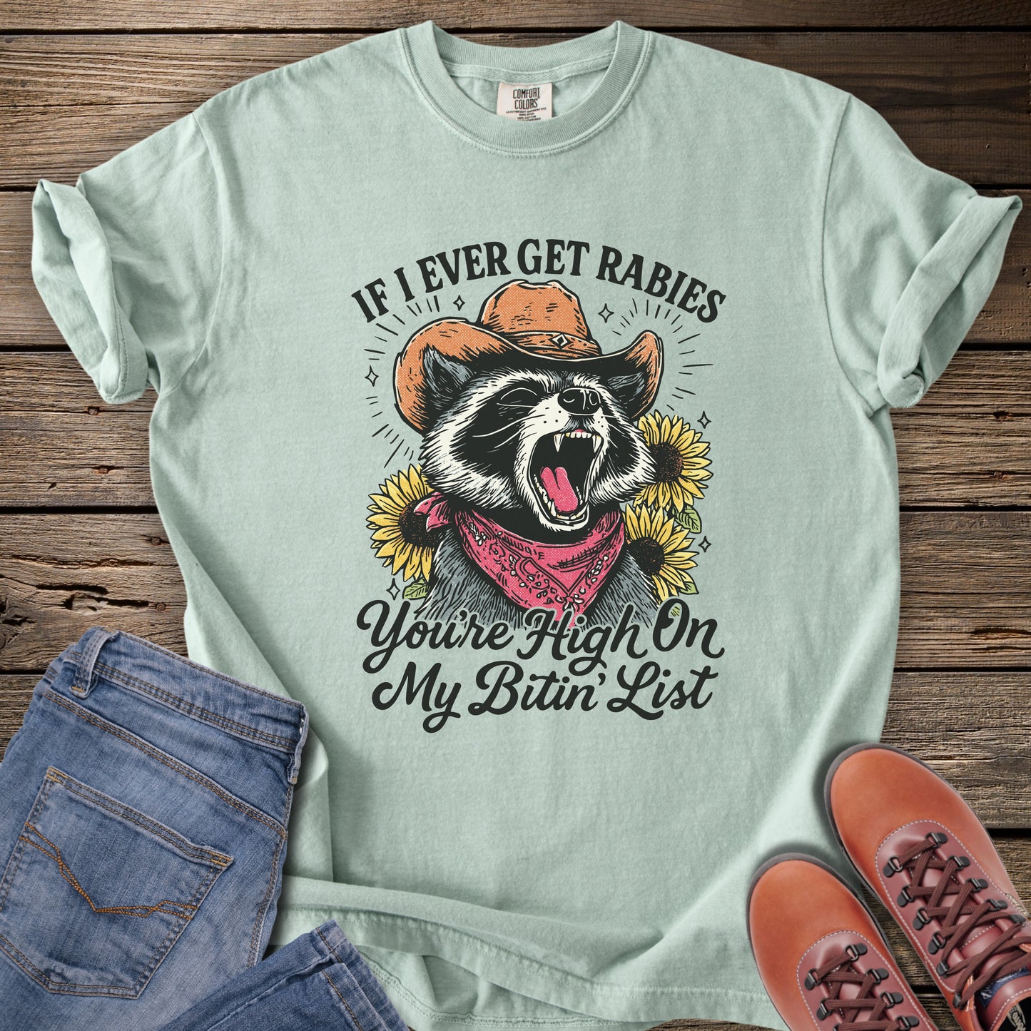 Humor Raccoon Western T-Shirt
