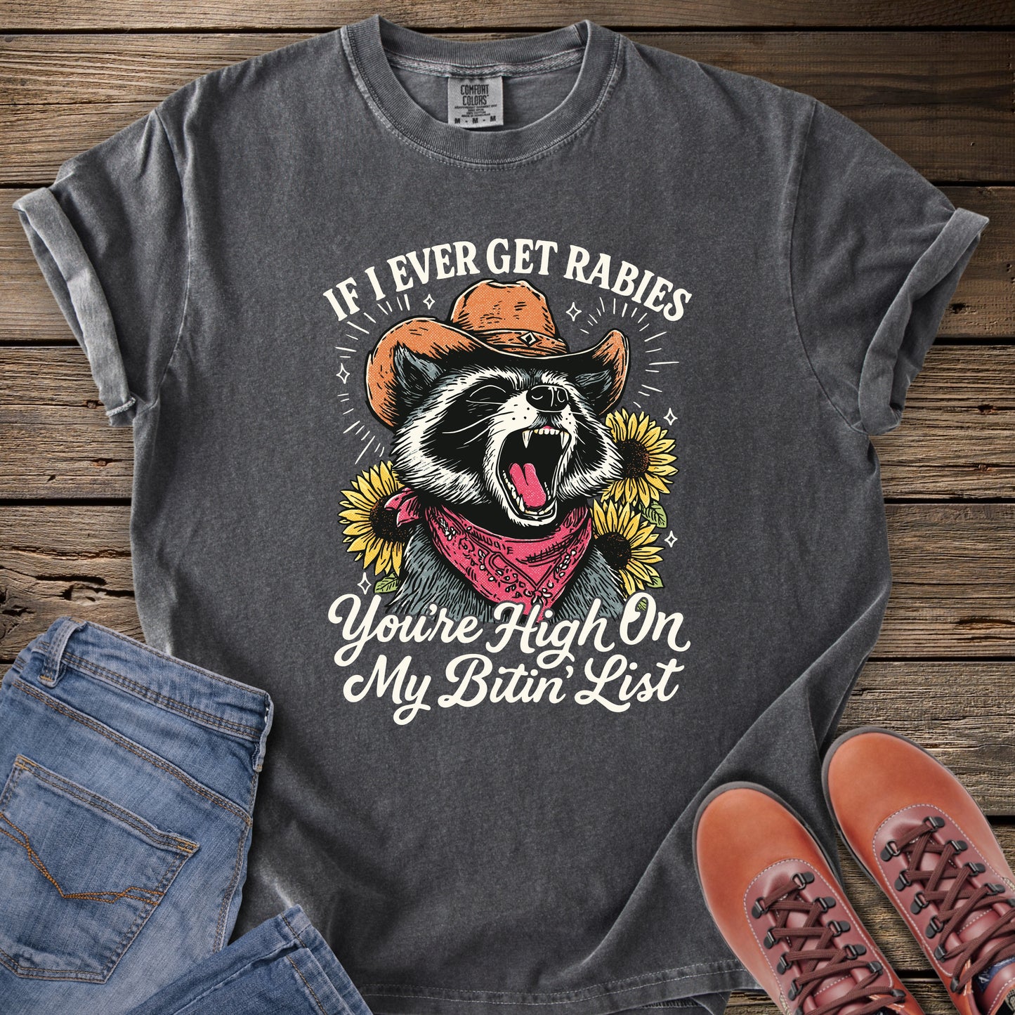 Humor Raccoon Western T-Shirt