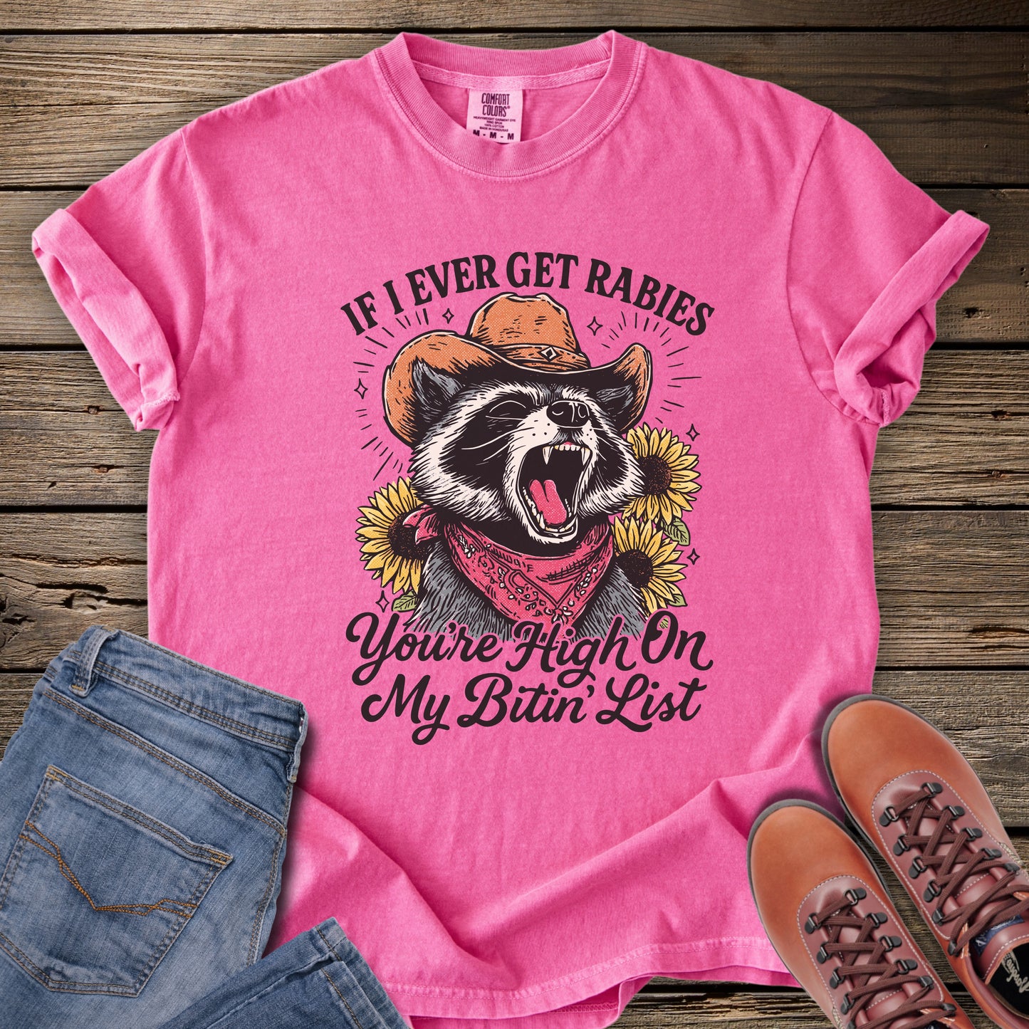 Humor Raccoon Western T-Shirt