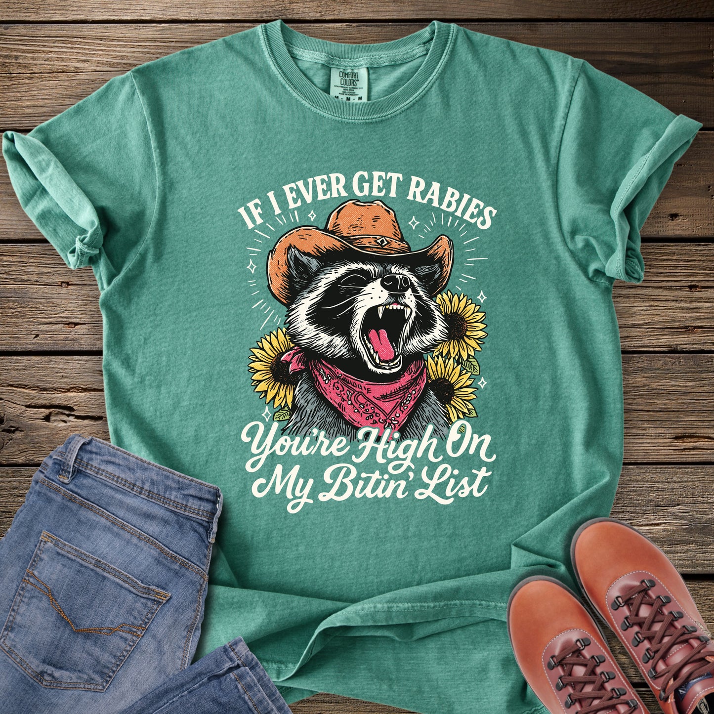 Humor Raccoon Western T-Shirt