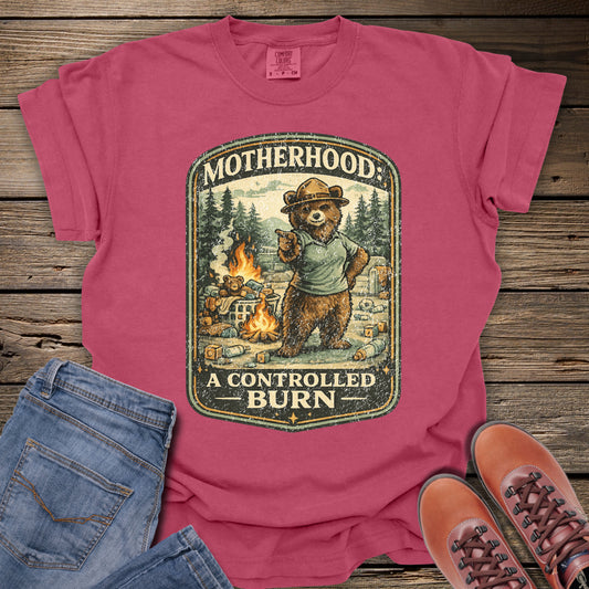 (Distressed) Motherhood: A Controlled Burn T-Shirt