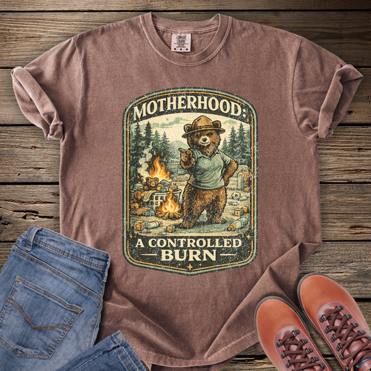(Distressed) Motherhood: A Controlled Burn T-Shirt