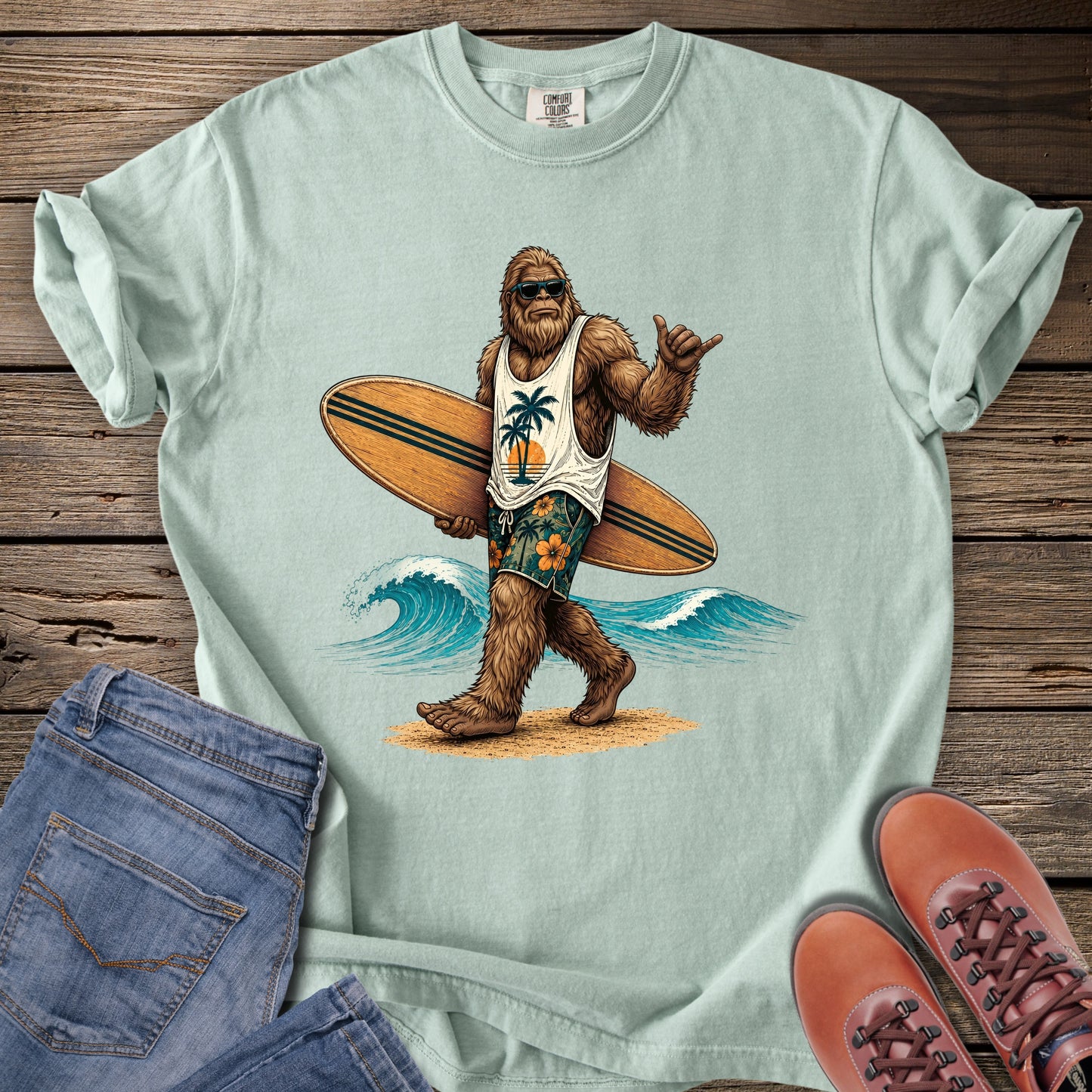 Surfing Sasquatch T-Shirt