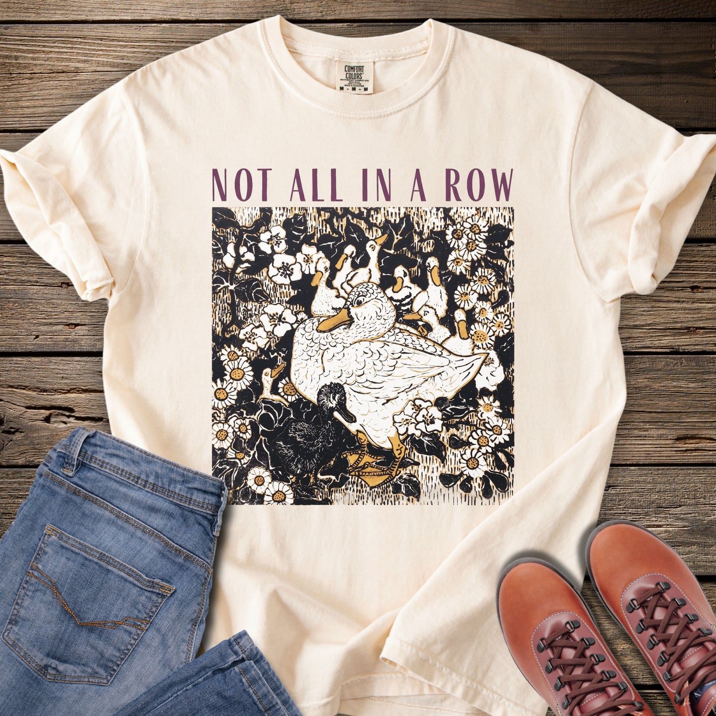 Not All in a Row Floral Duck T‑Shirt