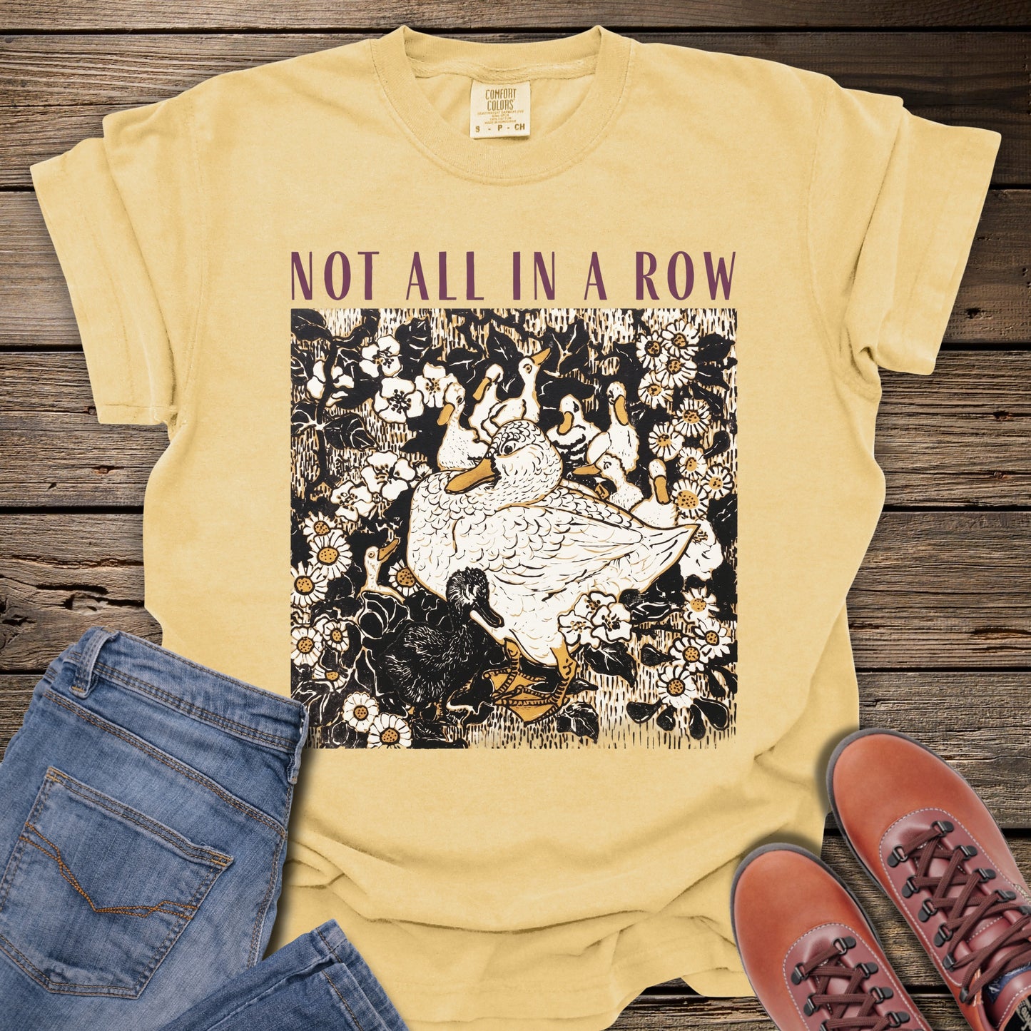 Not All in a Row Floral Duck T‑Shirt