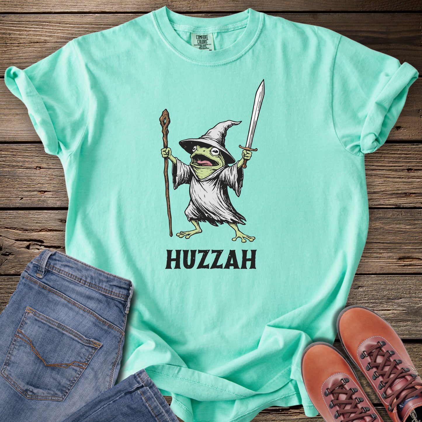 Huzzah Wizard Frog T-Shirt