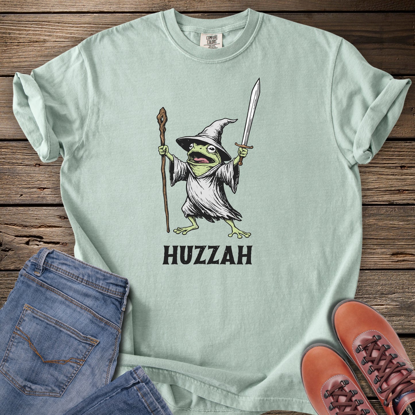 Huzzah Wizard Frog T-Shirt