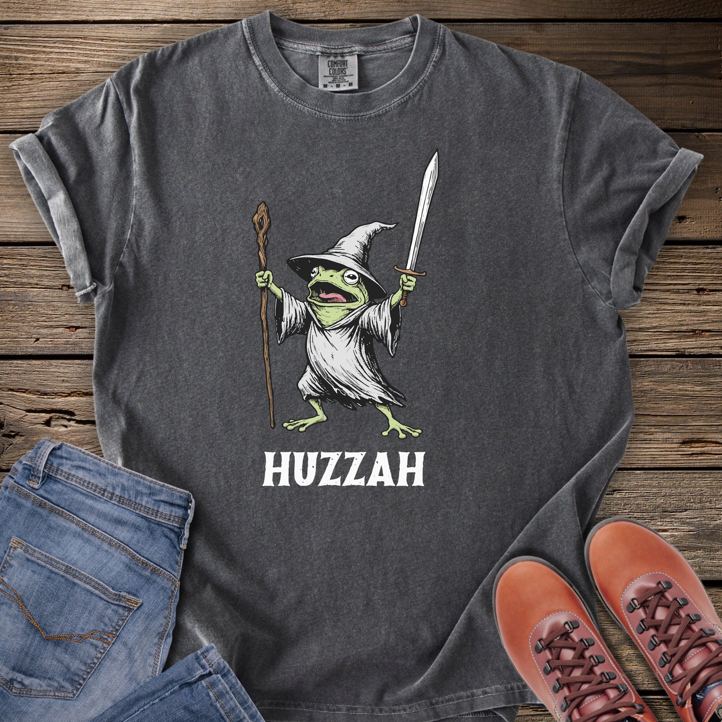 Huzzah Wizard Frog T-Shirt