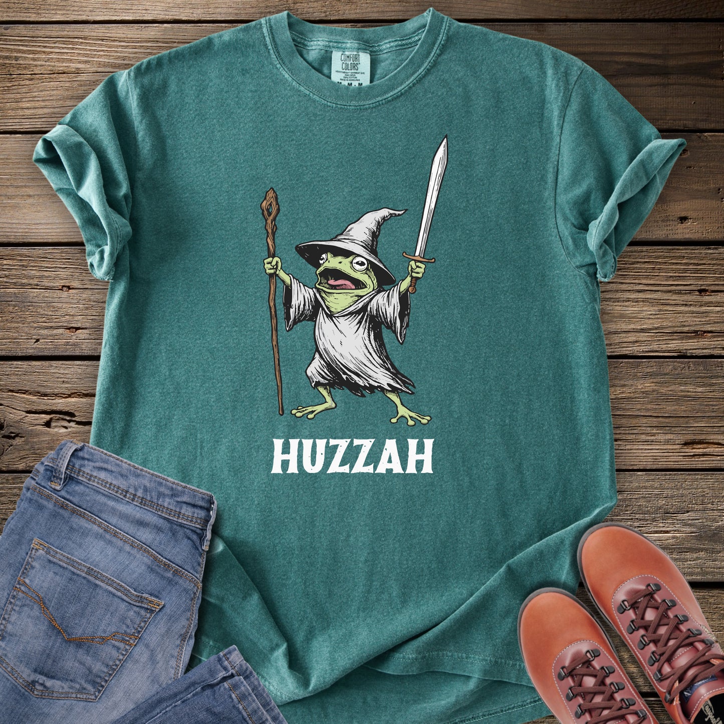 Huzzah Wizard Frog T-Shirt