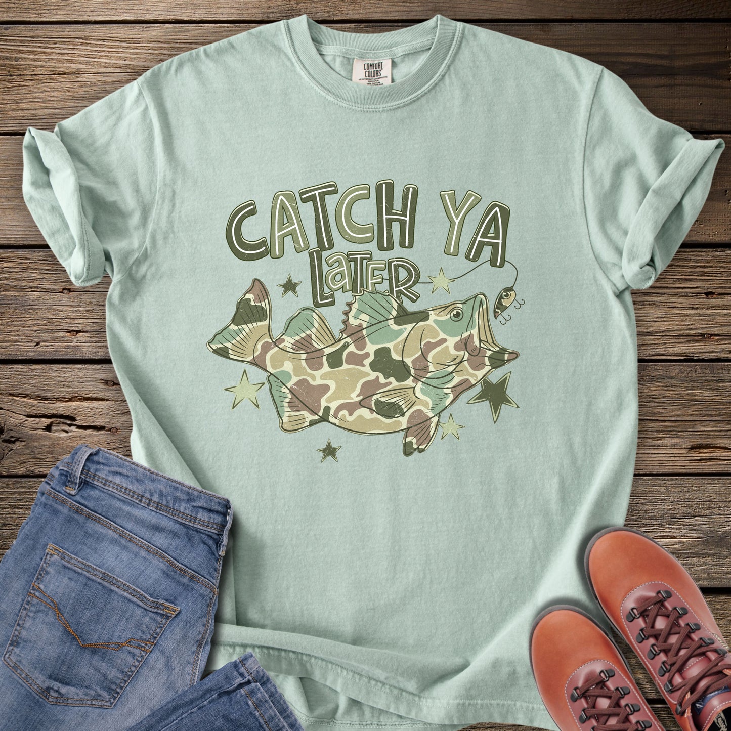 Catch Ya Later Camo Shark T-Shirt
