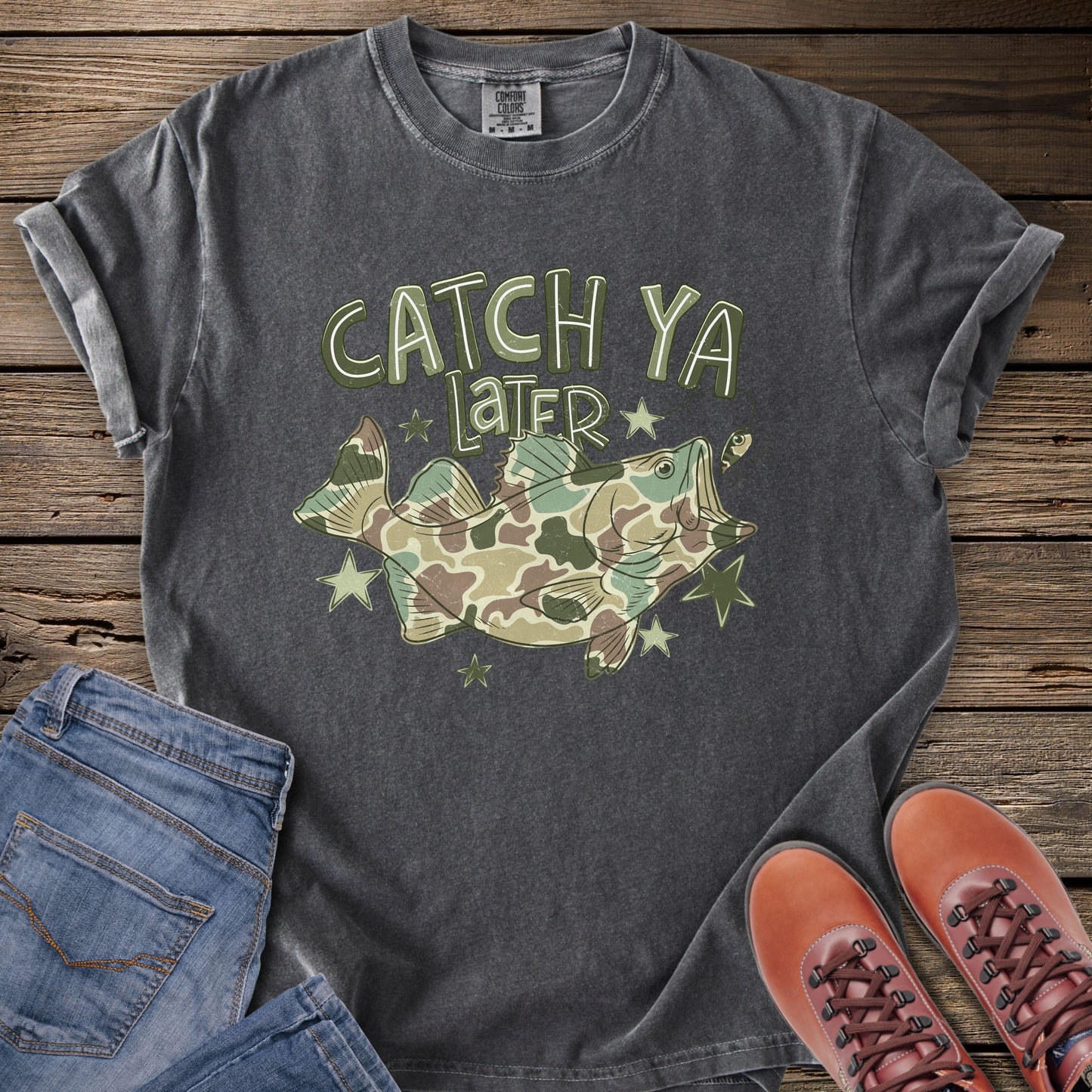 Catch Ya Later Camo Shark T-Shirt