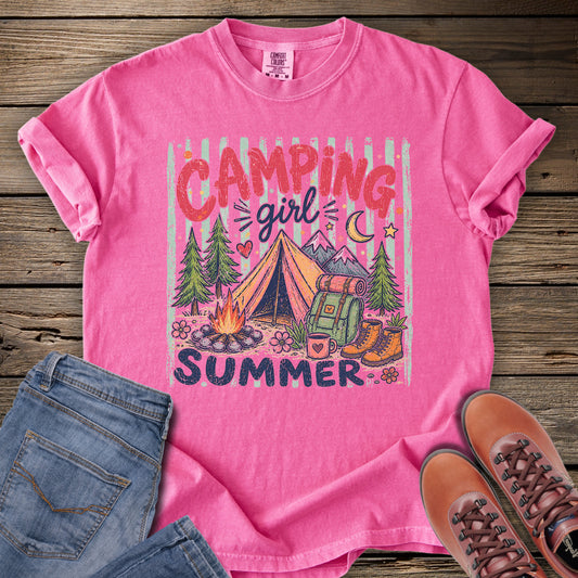 Camping Girl Summer T‑Shirt