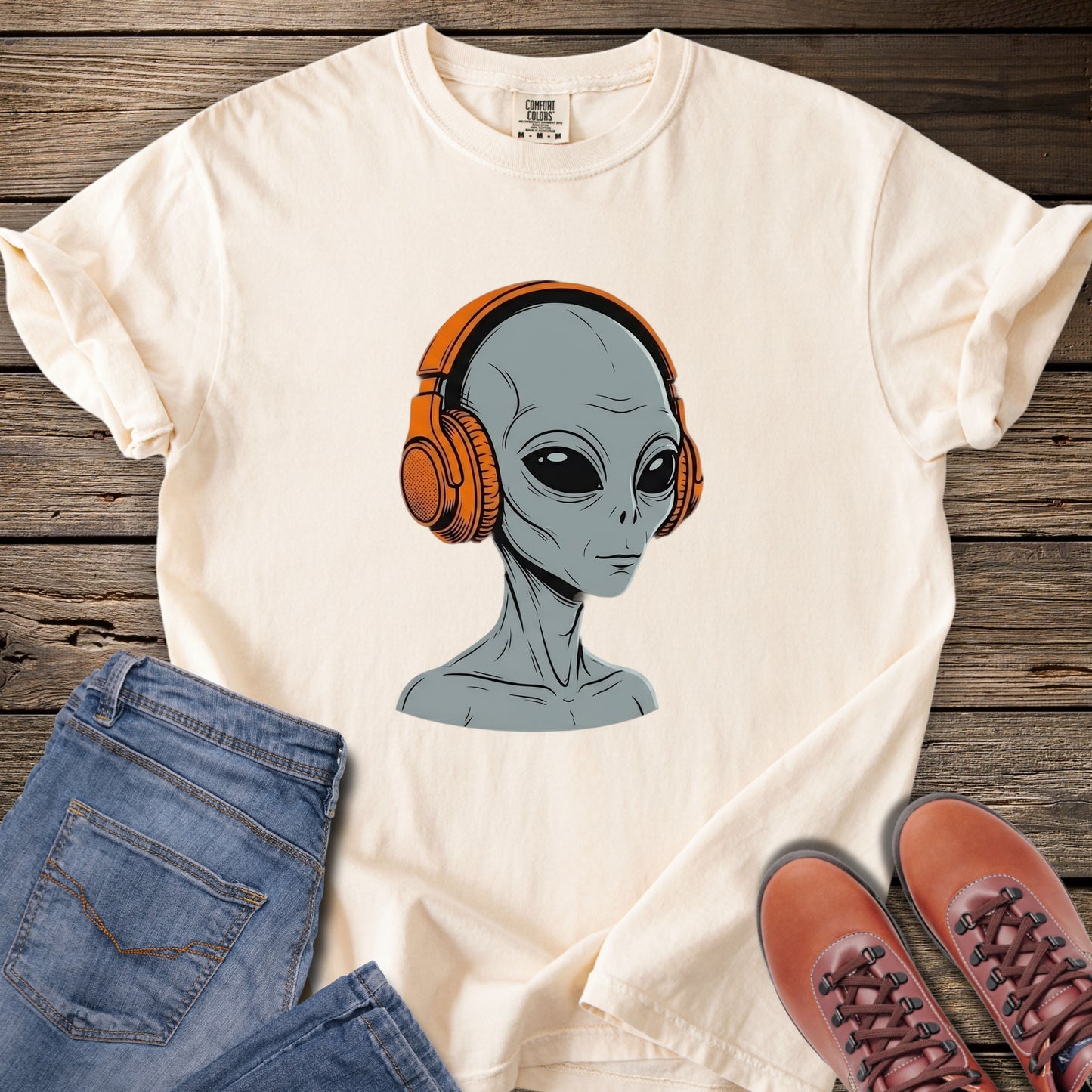Cosmic Playlist Vibes Alien T-Shirt