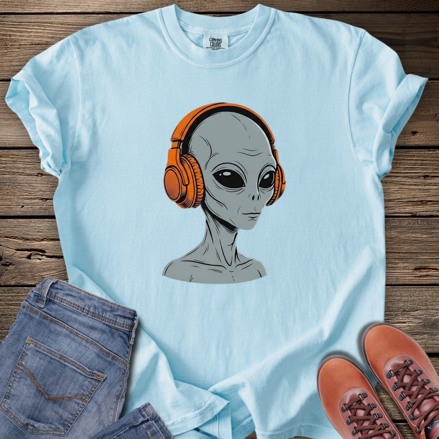 Cosmic Playlist Vibes Alien T-Shirt