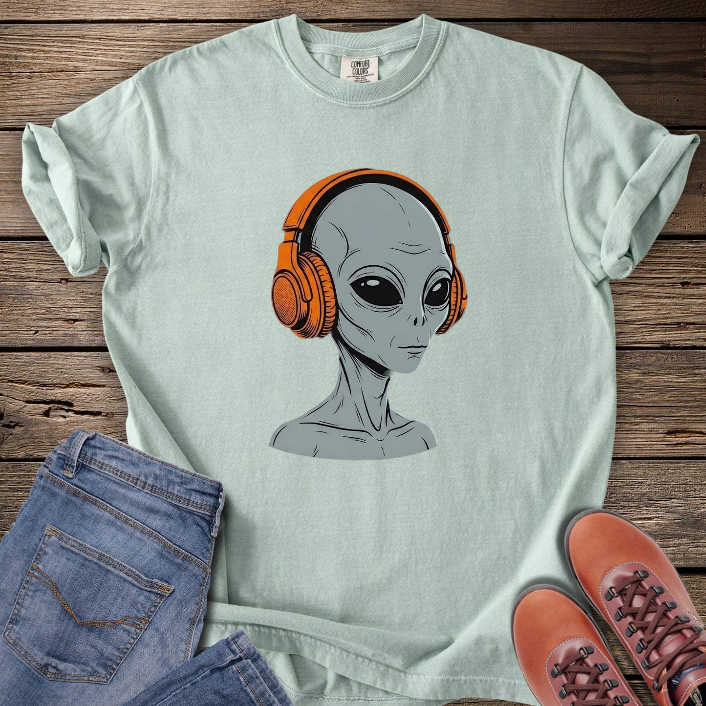 Cosmic Playlist Vibes Alien T-Shirt