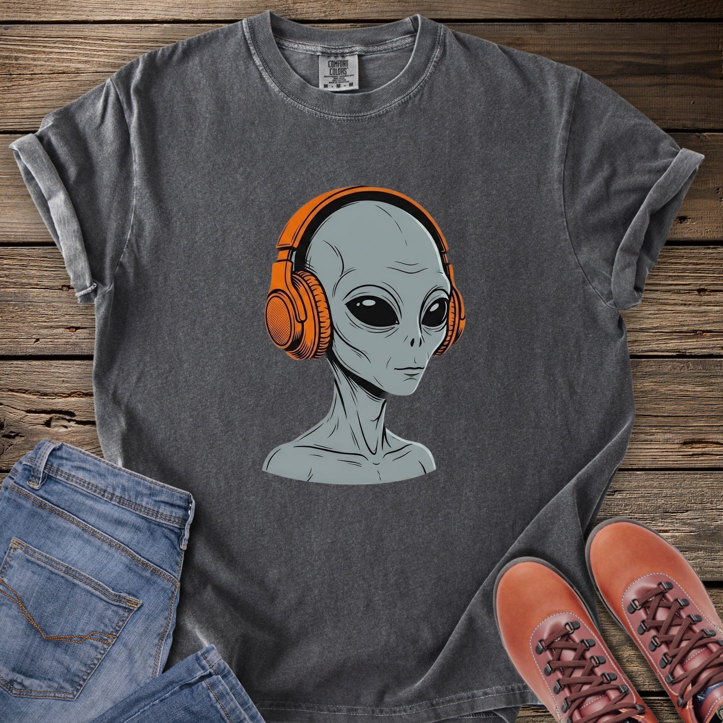 Cosmic Playlist Vibes Alien T-Shirt