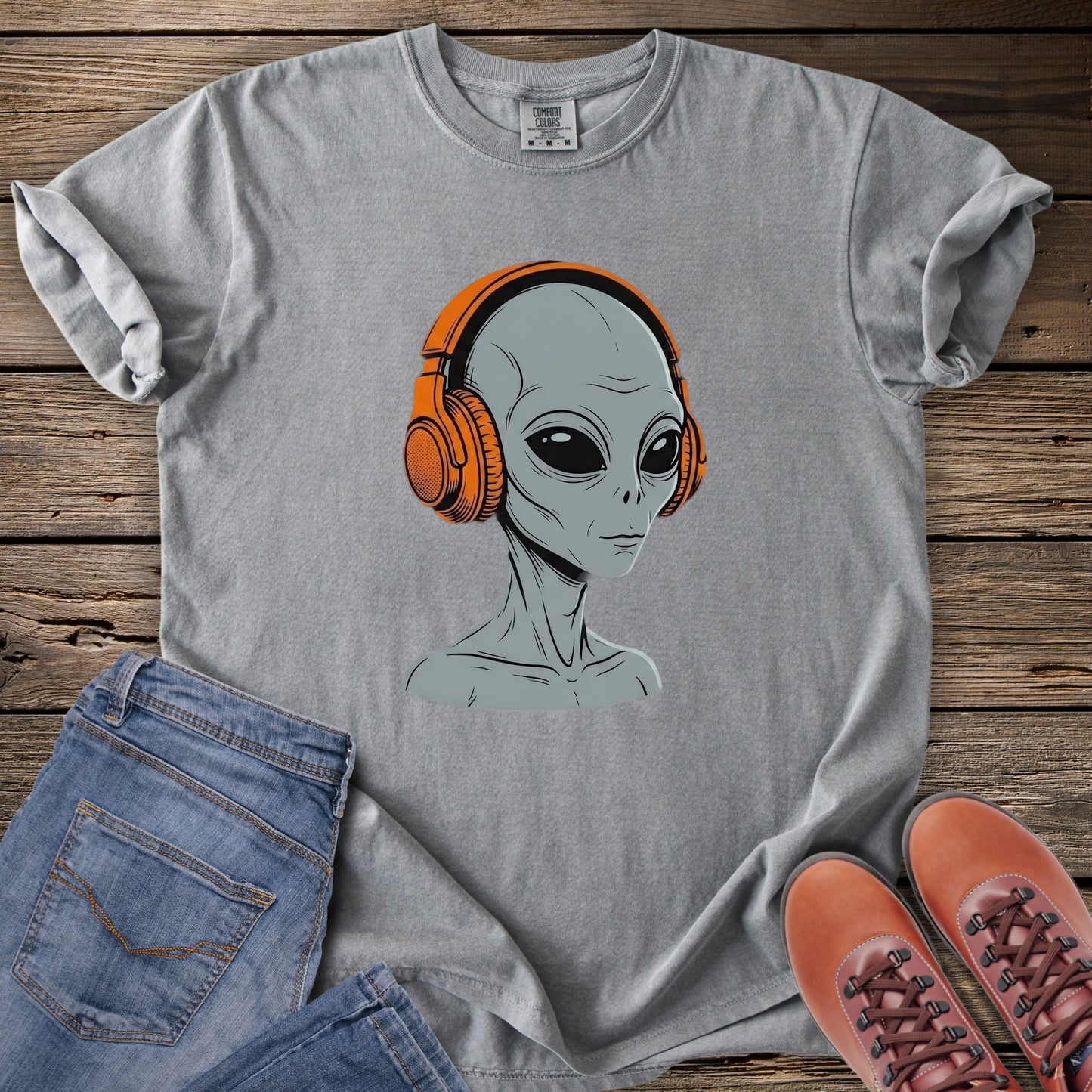 Cosmic Playlist Vibes Alien T-Shirt