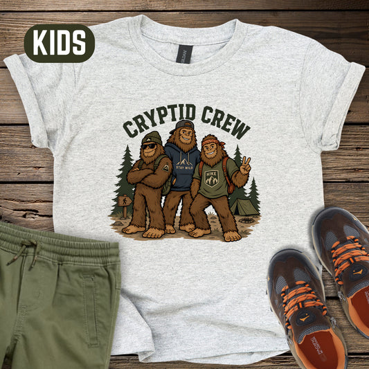 Cryptid Crew Bigfoot Kids T‑Shirt
