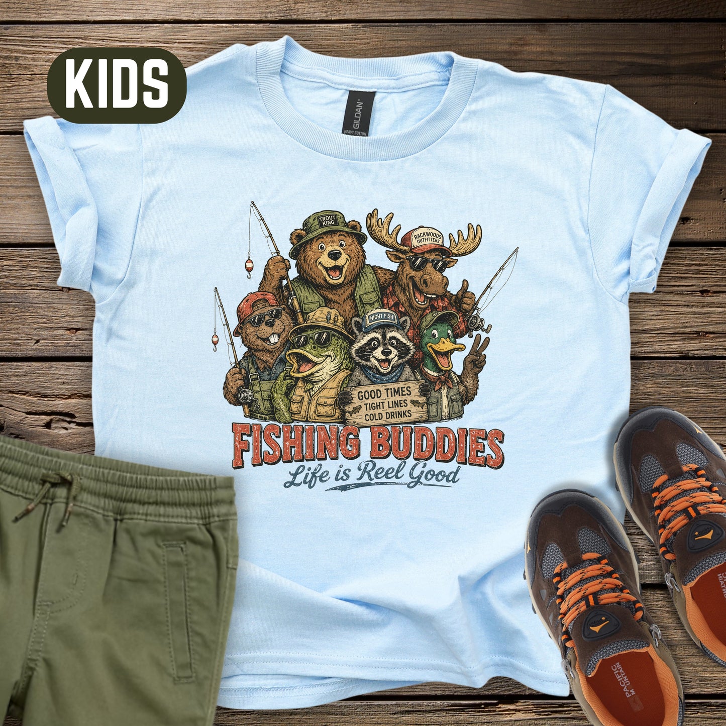 Fishing Buddies Kids T-Shirt