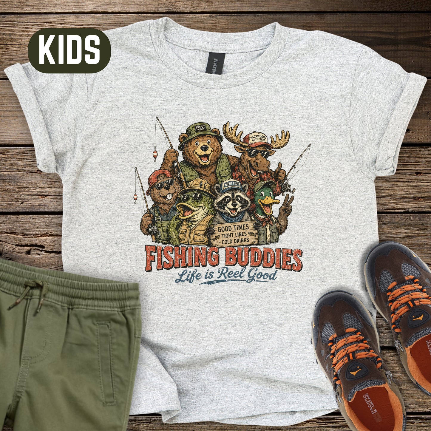 Fishing Buddies Kids T-Shirt