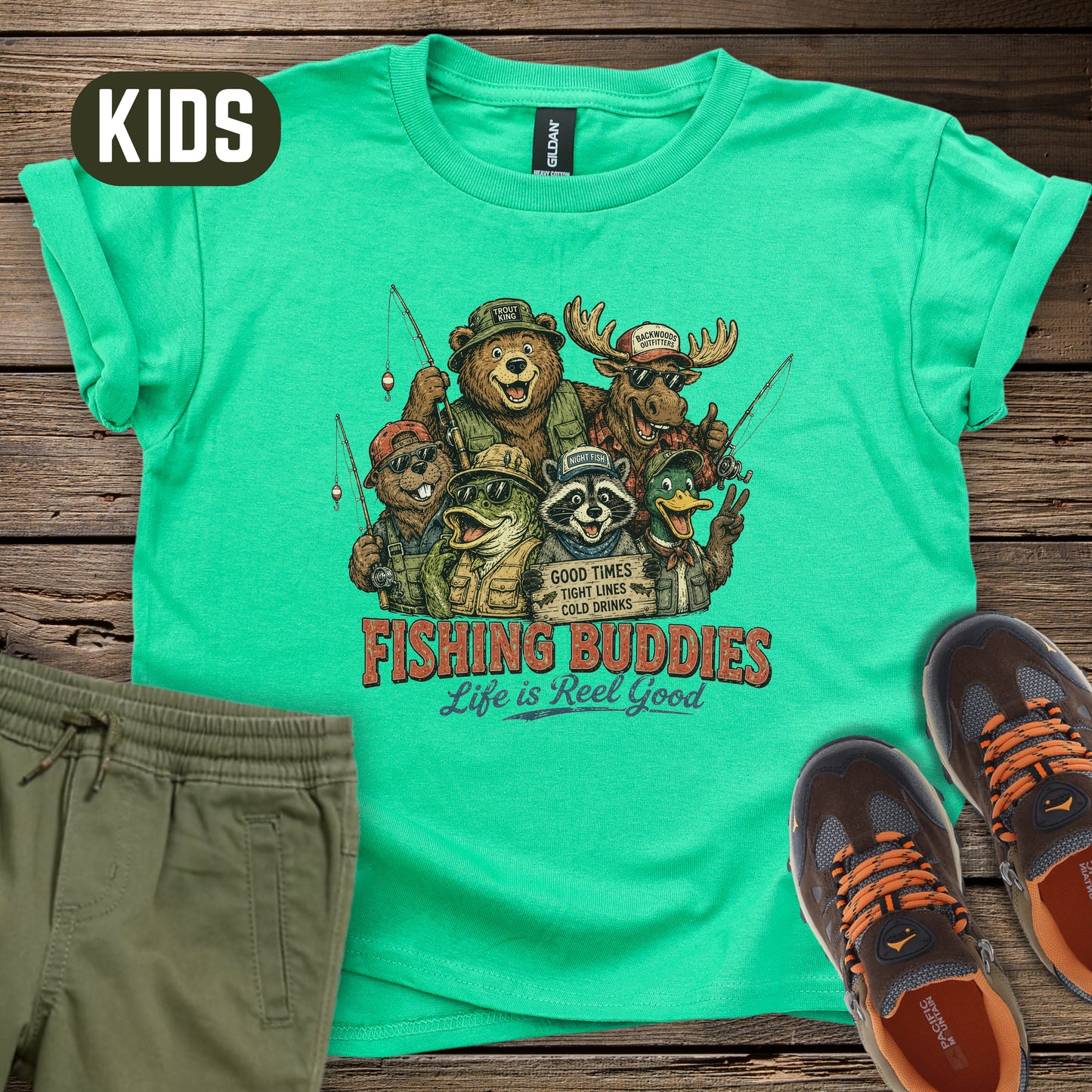 Fishing Buddies Kids T-Shirt