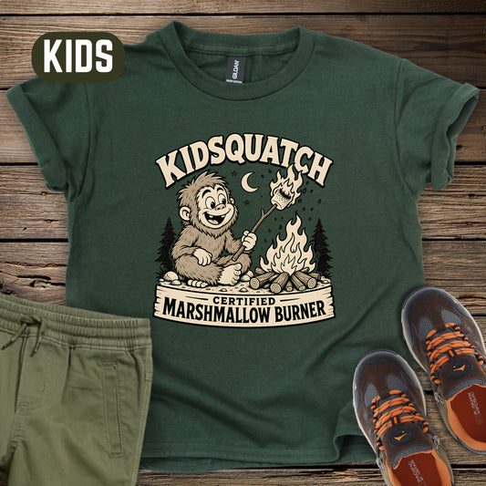 Kidsquatch Certified Marshmallow Burner Kids T-Shirt