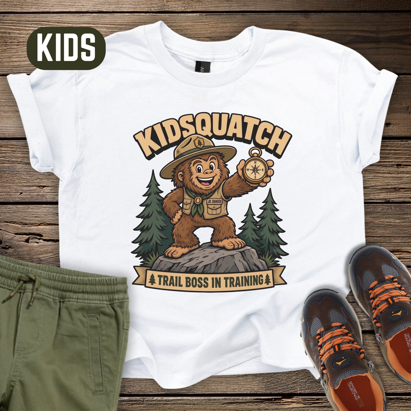 Kidsquatch: Trail Boss Kids T-Shirt