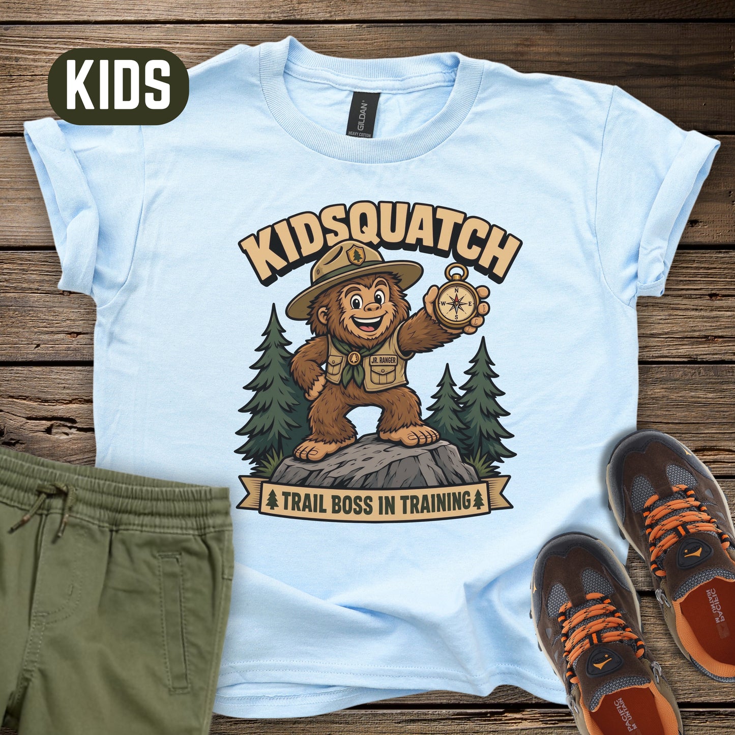 Kidsquatch: Trail Boss Kids T-Shirt