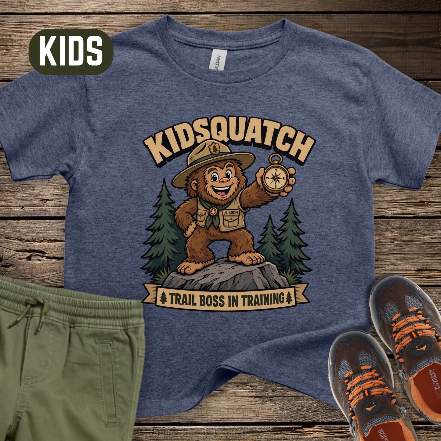 Kidsquatch: Trail Boss Kids T-Shirt