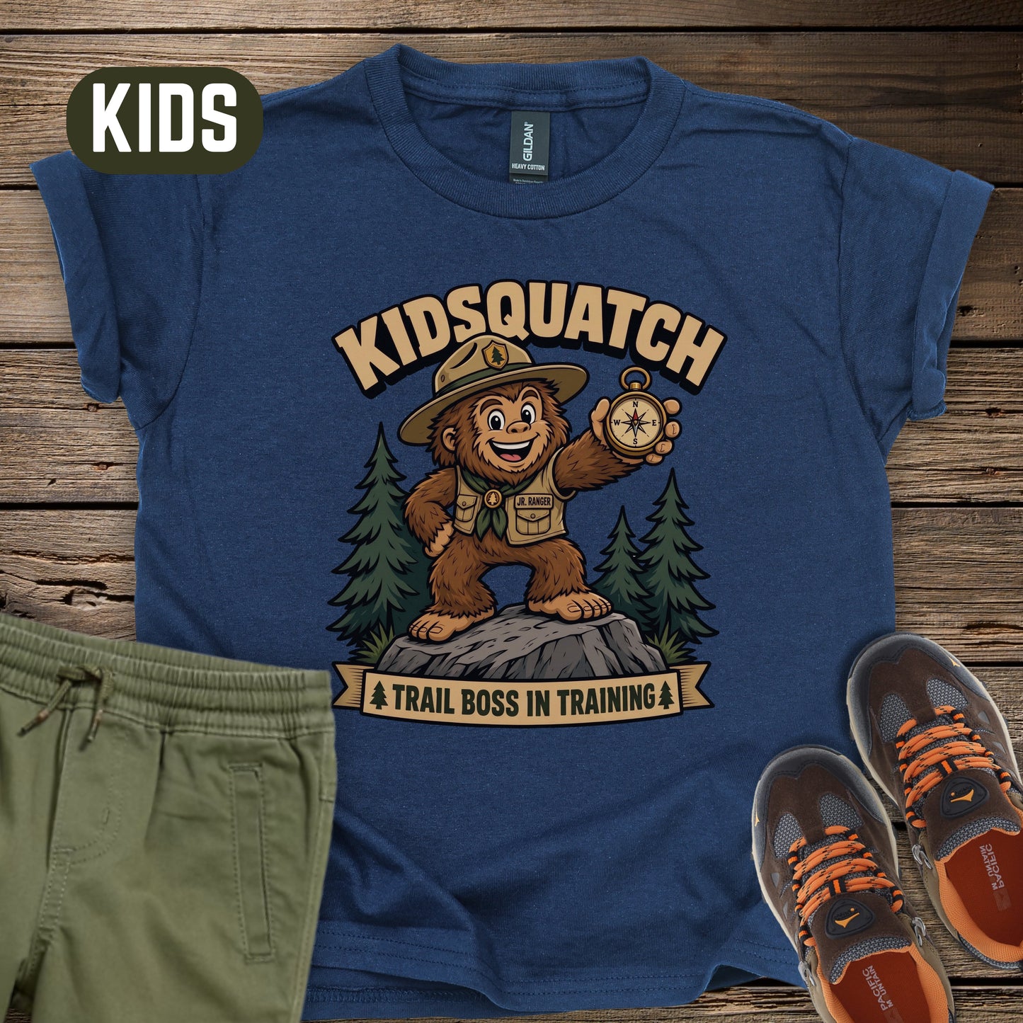 Kidsquatch: Trail Boss Kids T-Shirt