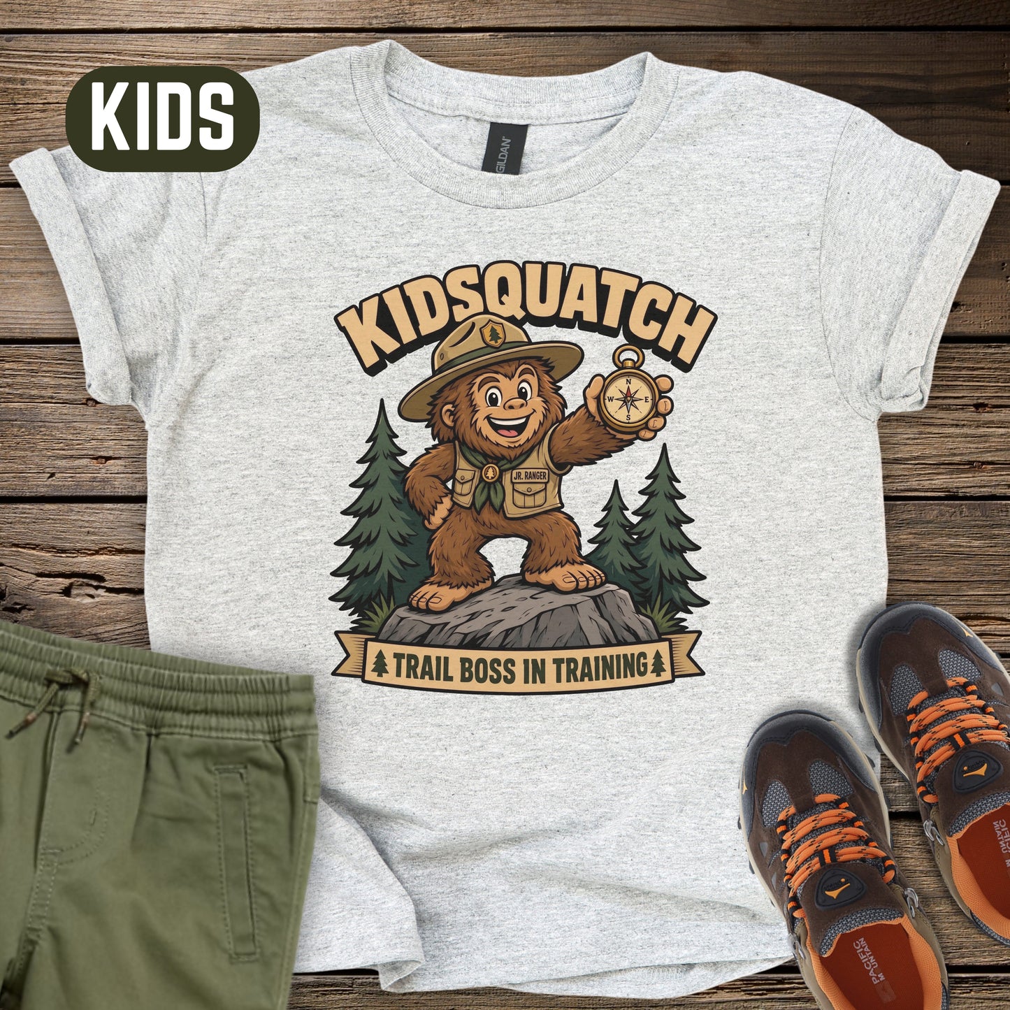 Kidsquatch: Trail Boss Kids T-Shirt