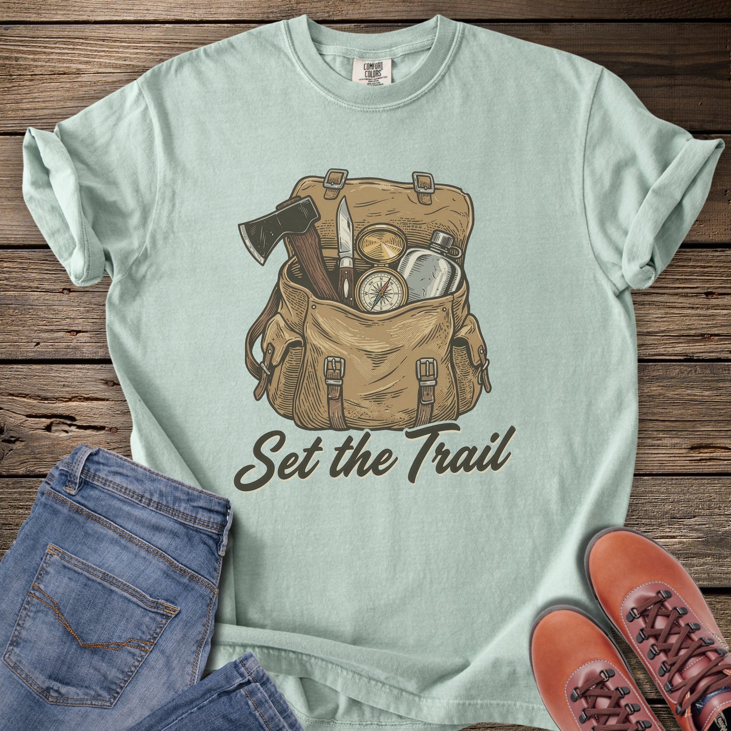 Set the Trail Backpack Adventure T-Shirt