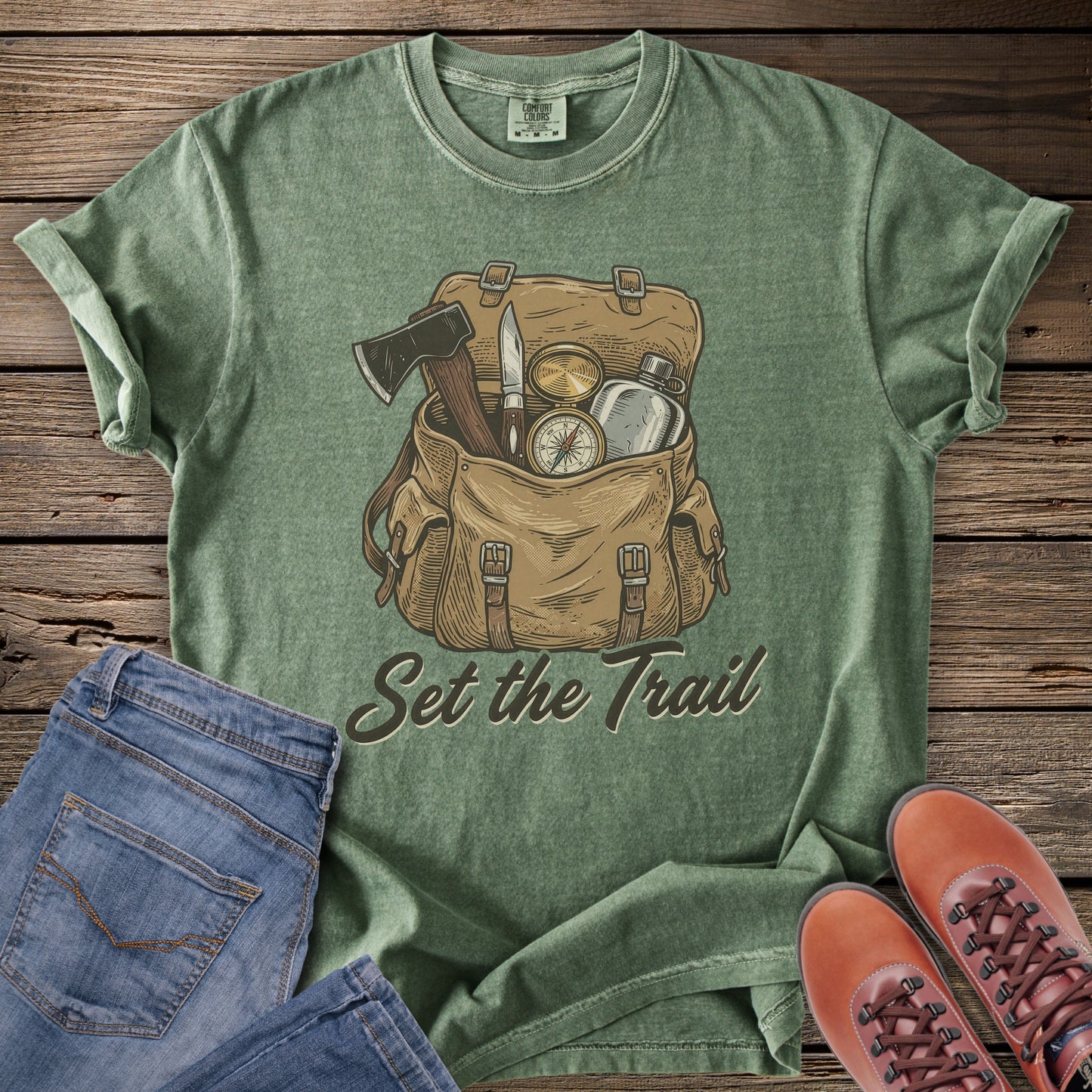 Set the Trail Backpack Adventure T-Shirt