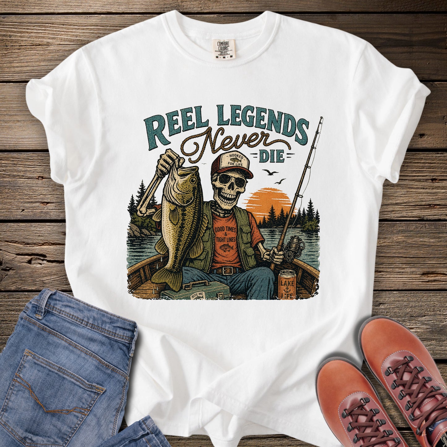 Reel Legends Never Die Fishing T-Shirt