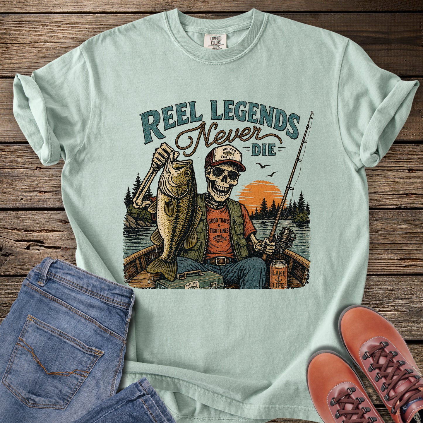 Reel Legends Never Die Fishing T-Shirt
