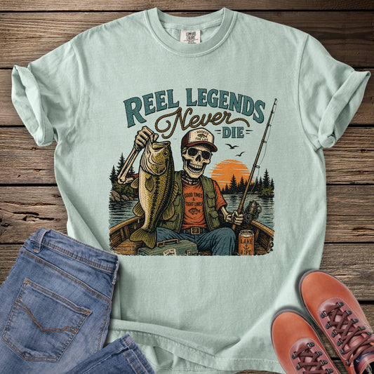 Reel Legends Never Die Fishing T-Shirt