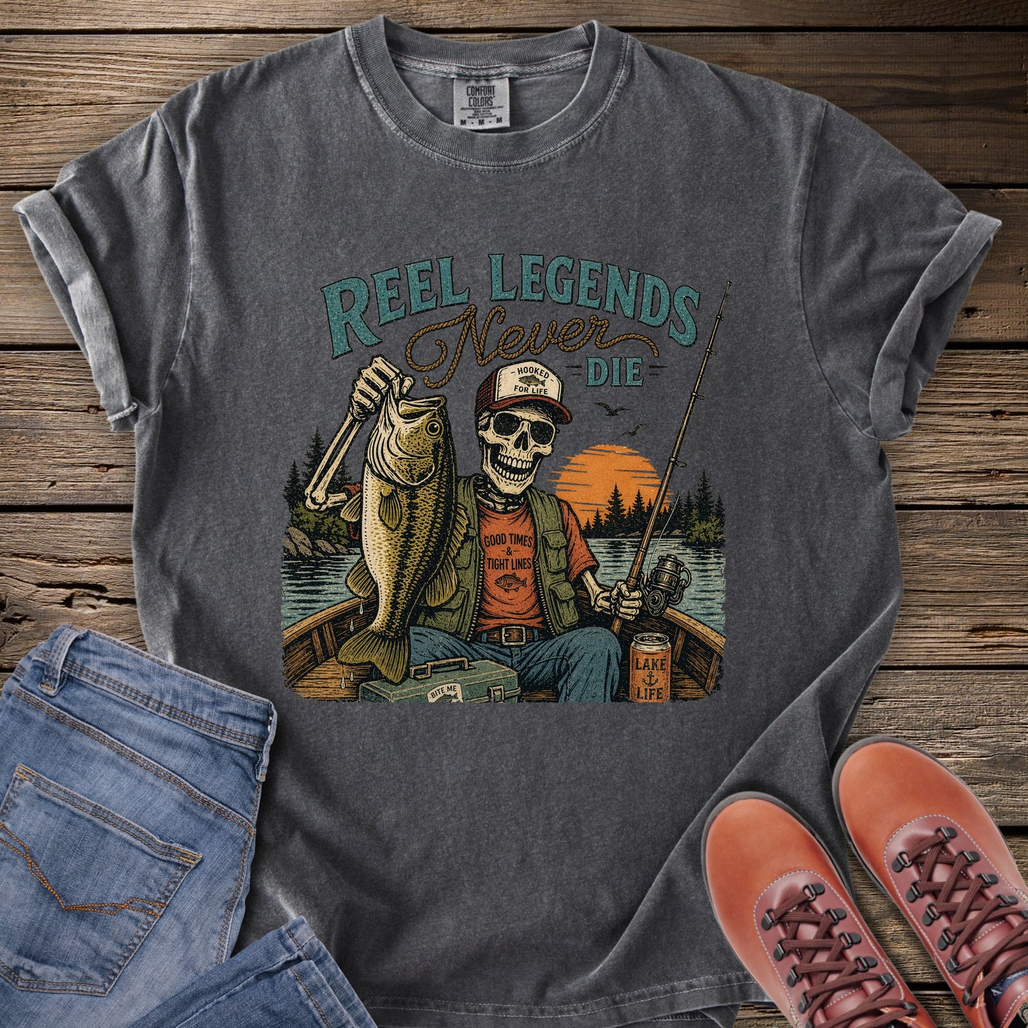 Reel Legends Never Die Fishing T-Shirt