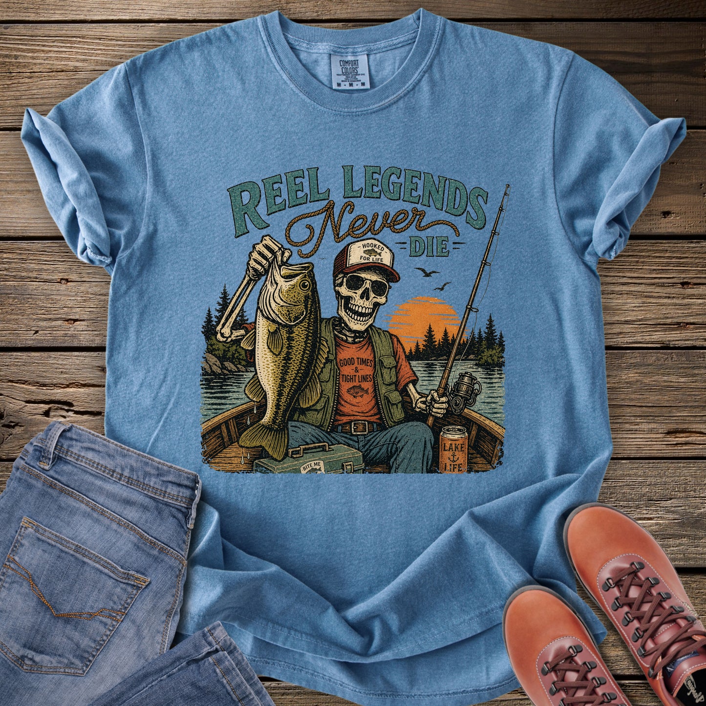Reel Legends Never Die Fishing T-Shirt