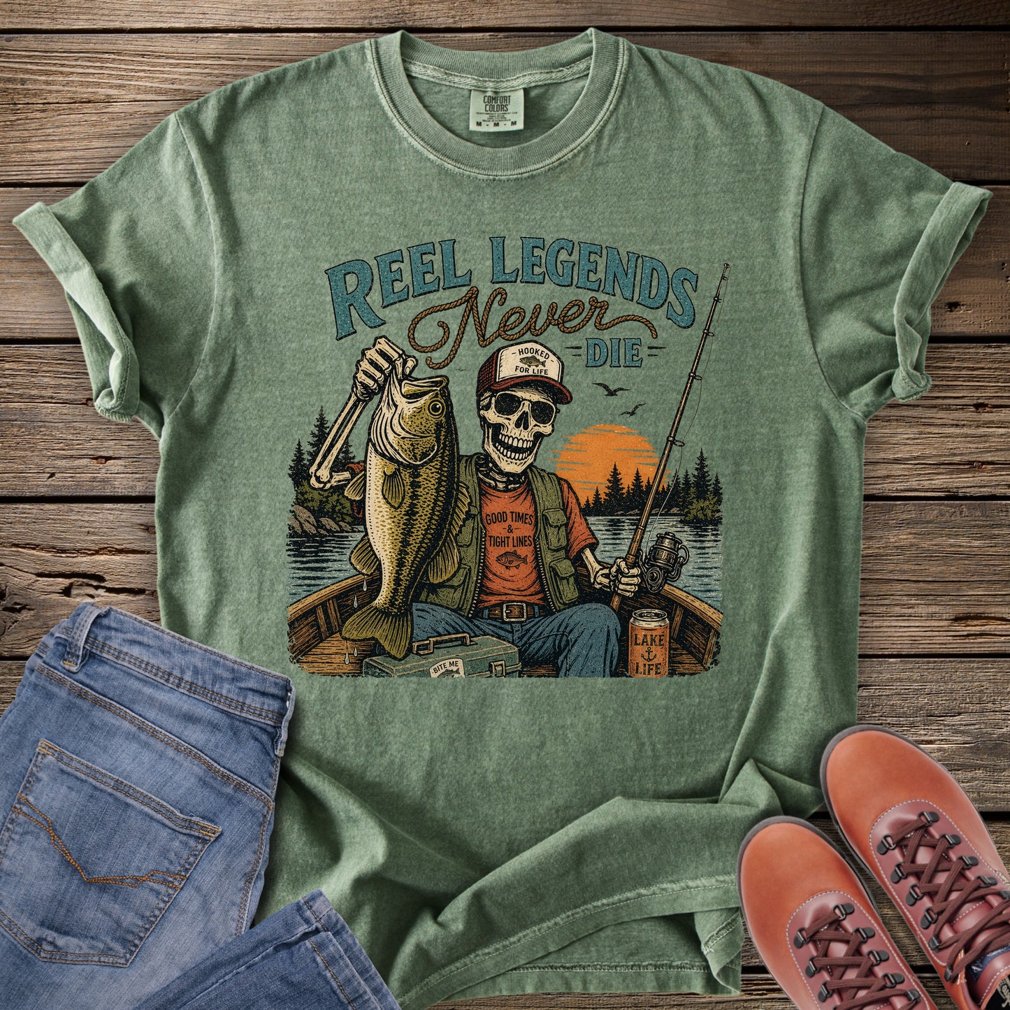 Reel Legends Never Die Fishing T-Shirt