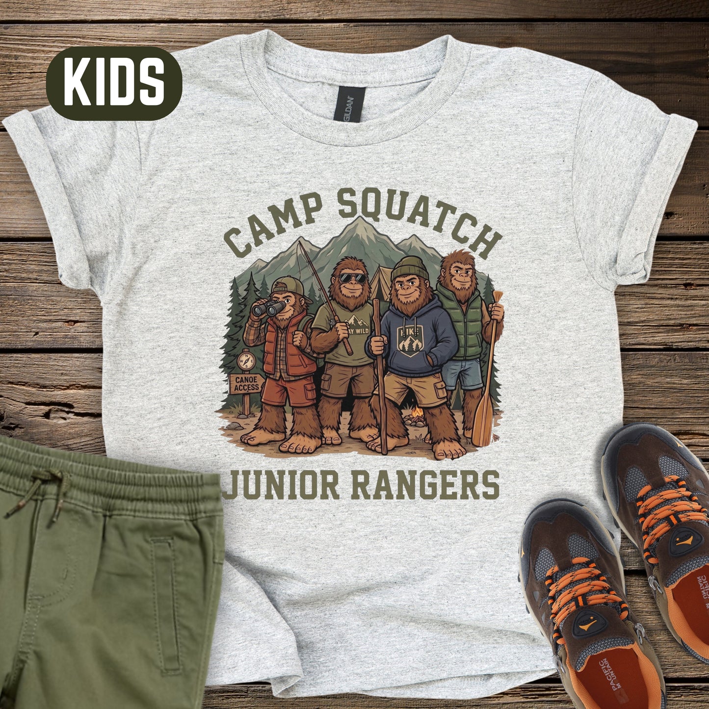 Camp Squatch Junior Rangers Kids T-Shirt