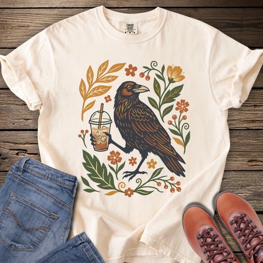 Botanical Raven with Coffee T-Shirt