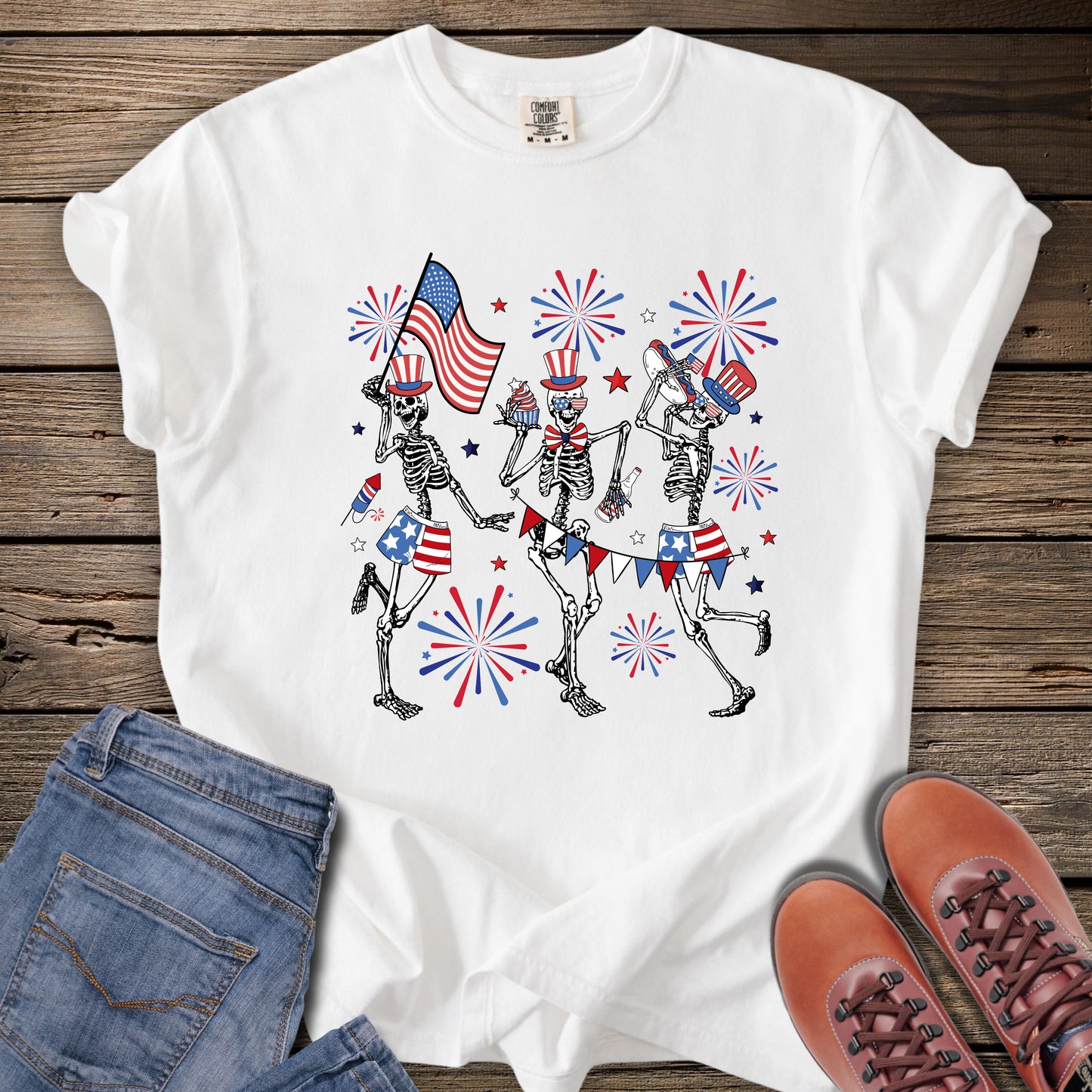 Patriotic Dancing Skeletons T-Shirt