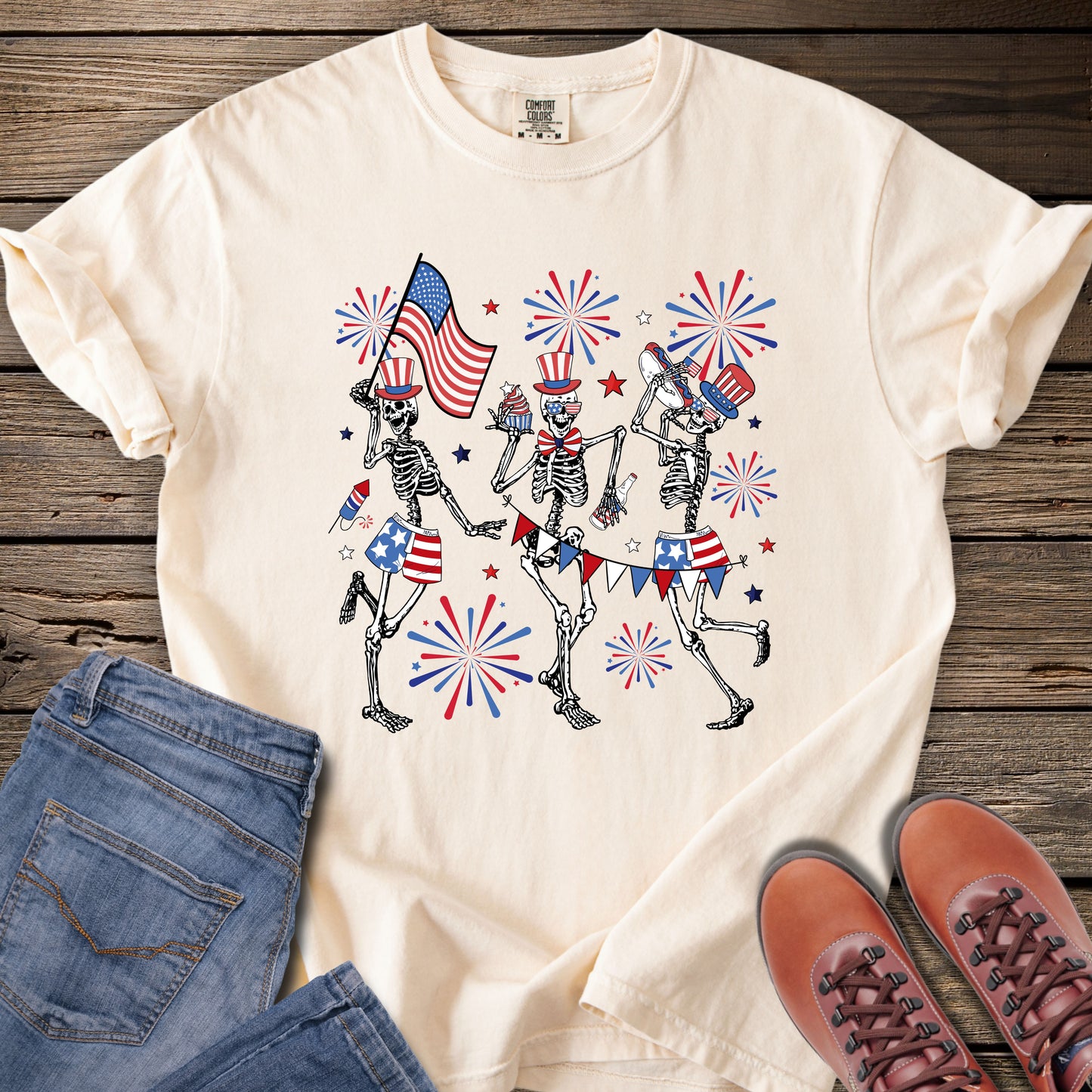 Patriotic Dancing Skeletons T-Shirt