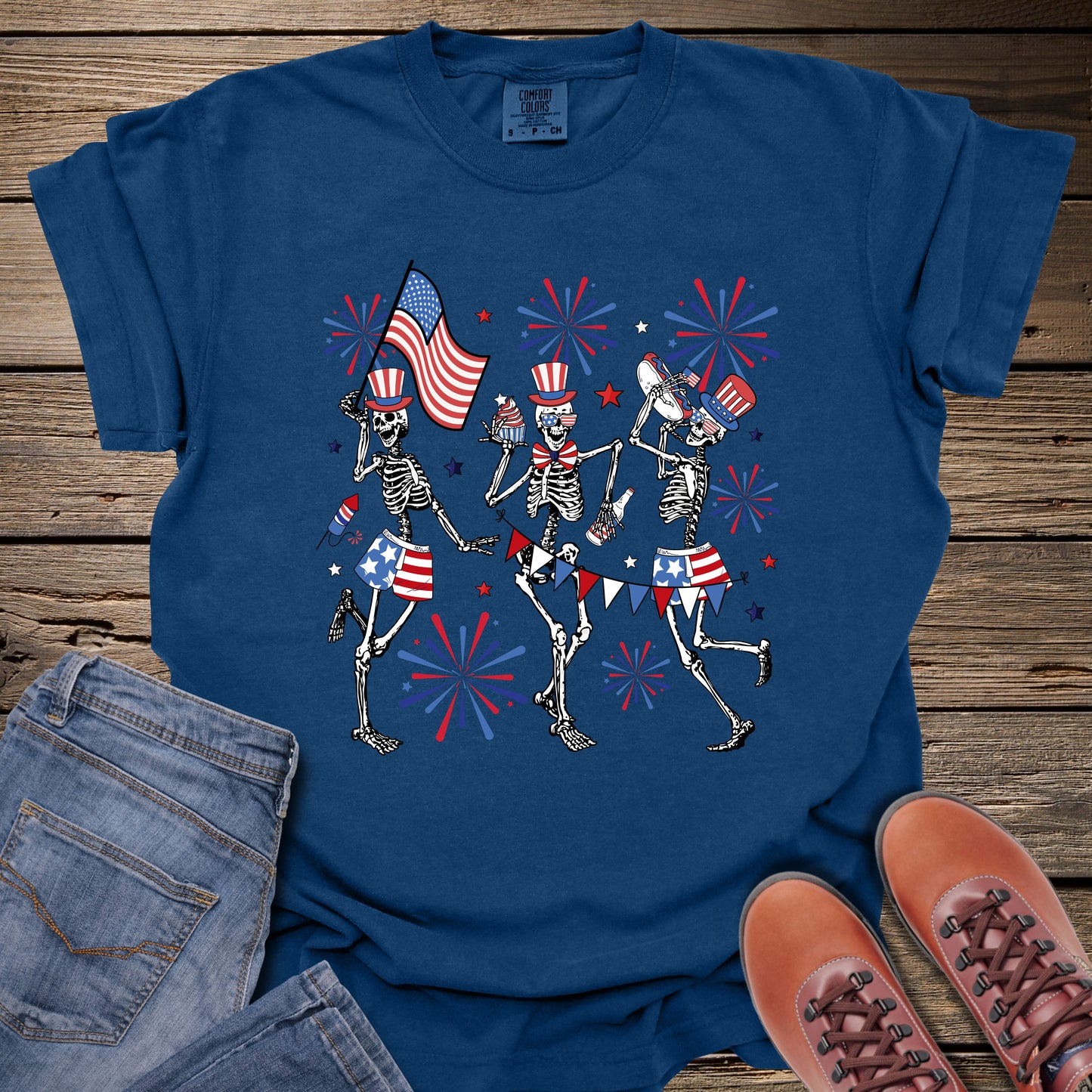 Patriotic Dancing Skeletons T-Shirt