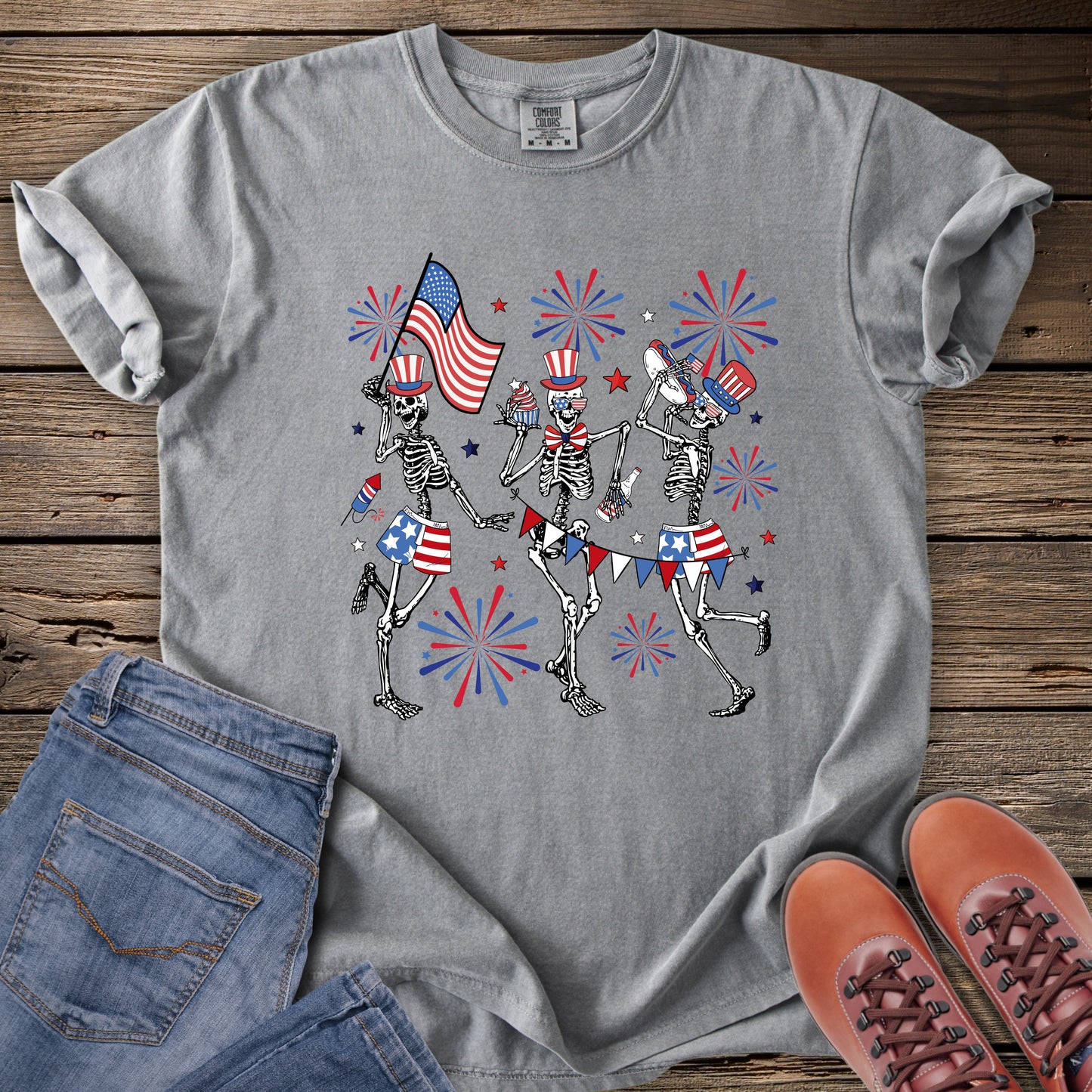 Patriotic Dancing Skeletons T-Shirt